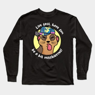 Mischievous Meerkat (on dark colors) Long Sleeve T-Shirt